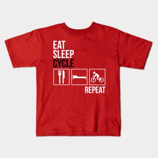 Eat Sleep Cycle Repeat Kids T-Shirt